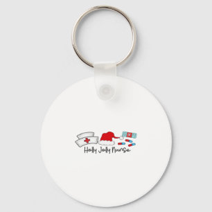 Holly Jolly Nurse, Halloween Classic T-Shirt Keychain