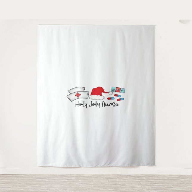 Holly Jolly Nurse, Halloween Classic T-Shirt Tapestry (Front)