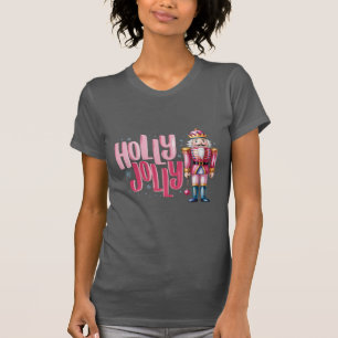 Holly Jolly Nutcracker Christmas Coquette Preppy T-Shirt