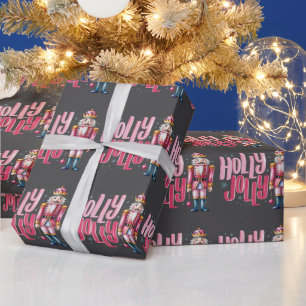 Holly Jolly Nutcracker Christmas Coquette Preppy Wrapping Paper