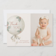 Holly Jolly ONE Christmas Vintage Balloon Thanks 