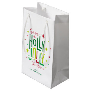 "Holly Jolly" Personalized Christmas Small Gift Bag