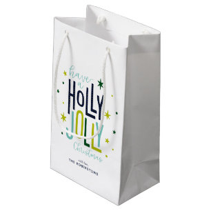 "Holly Jolly" Personalized Christmas Small Gift Bag