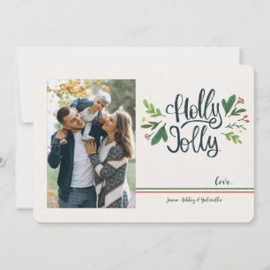 Holly Jolly Photo Holiday Greeting Card
