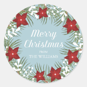 Holly Jolly Poinsettia -  Christmas Sticker