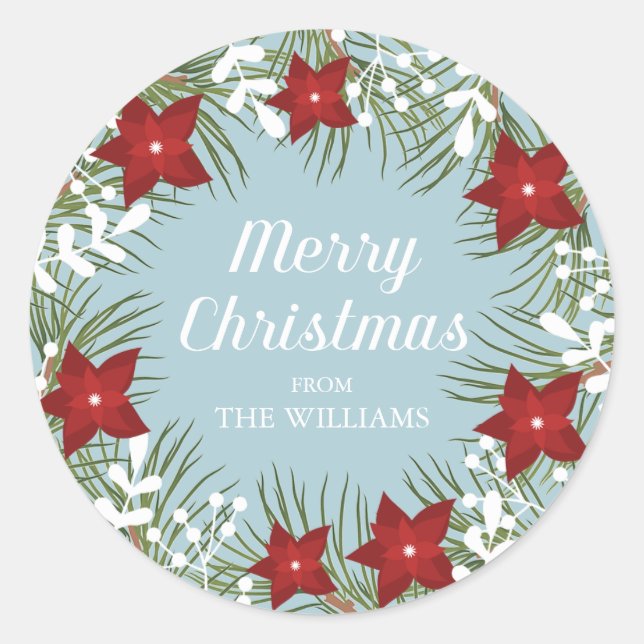 Holly Jolly Poinsettia - Sticker de Noël (Devant)