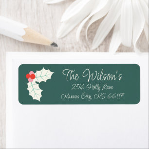 Holly Jolly Retro Christmas Retuern Address Label