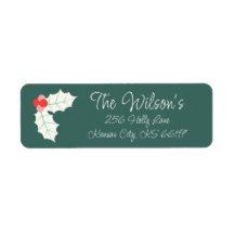 Holly Jolly Retro Christmas Retuern Address Label