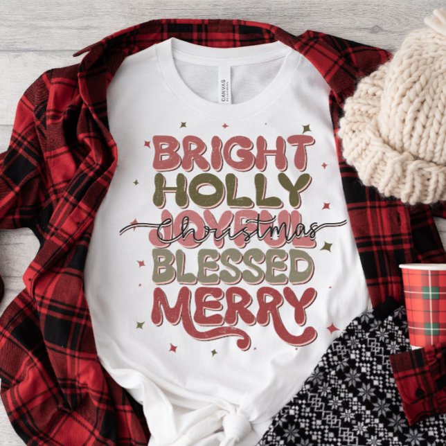Holly Jolly Retro Christmas  T-Shirt (Creator Uploaded)