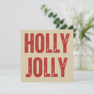Holly Jolly Retro Family Christmas Matching  Holiday Card