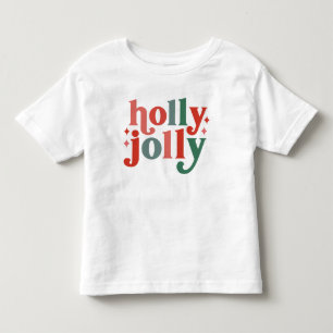 Holly Jolly - Retro Holiday Typography Toddler T-shirt