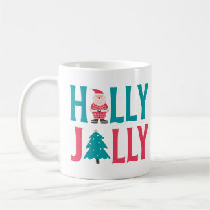 Holly Jolly Santa Christmas Coffee Mug