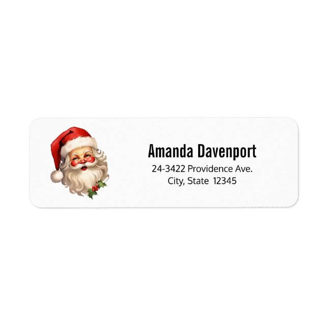 Holly Jolly Santa Claus Adresse de Noël rétro (Devant)