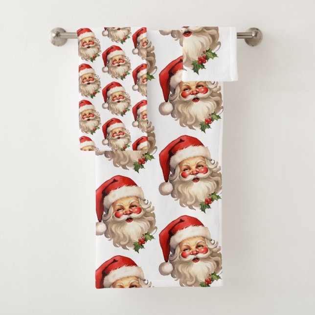 Holly Jolly Santa Claus Motif de Noël rétro (En situation)