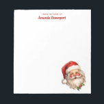 Holly Jolly Santa Claus Retro Christmas Notepad<br><div class="desc">A notepad with a joyful illustration of a vintage style Santa Claus with red rosy cheeks. wearing his classic red Santa hat and his big white bear. A sprig of holly adds to the festive holiday spirit of this design.</div>