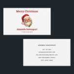 Holly Jolly Santa Claus Retro Style Christmas Business Card<br><div class="desc">Business cards with a joyful illustration of a vintage style Santa Claus with red rosy cheeks. wearing his classic red Santa hat and his big white bear. A sprig of holly adds to the festive holiday spirit of this design.</div>