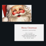 Holly Jolly Santa Claus Retro Style Christmas Business Card<br><div class="desc">Business cards with a joyful illustration of a vintage style Santa Claus with red rosy cheeks. wearing his classic red Santa hat and his big white bear. A sprig of holly adds to the festive holiday spirit of this design.</div>