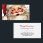 Holly Jolly Santa Claus Retro Style Christmas Business Card<br><div class="desc">Business cards with a joyful illustration of a vintage style Santa Claus with red rosy cheeks. wearing his classic red Santa hat and his big white bear. A sprig of holly adds to the festive holiday spirit of this design.</div>