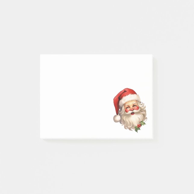 Holly Jolly Santa Claus Retro Style Christmas Post-it Notes (Front)