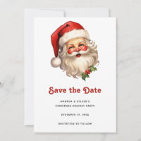Holly Jolly Santa Claus Retro Style Christmas