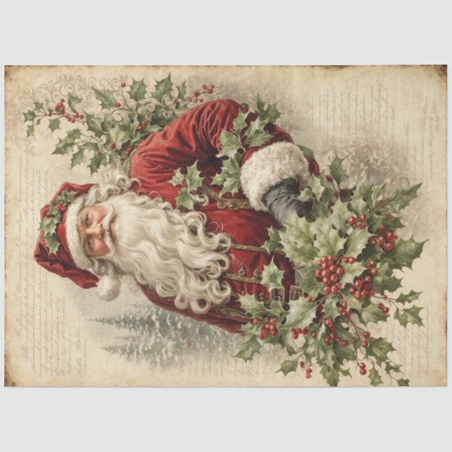 Holly Jolly Santa Tissue Paper (Front)