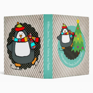 Holly Jolly Skating Penguins Binder