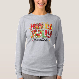 Holly Jolly Teacher Christmas T-Shirt