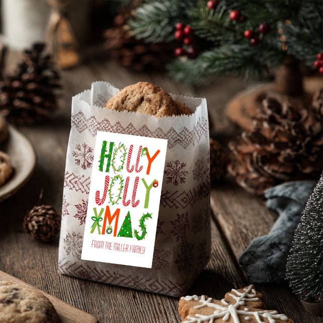 HOLLY JOLLY XMAS Fêtes Noël PERSONNALISÉ (HOLLY JOLLY XMAS Holiday Christmas CUSTOM Label
)