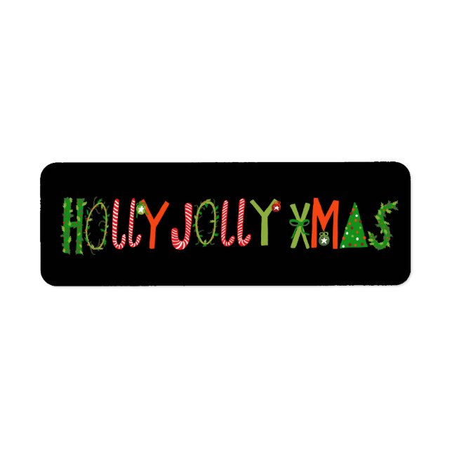 HOLLY JOLLY XMAS Holiday Christmas Cute Hand-Drawn (Front)