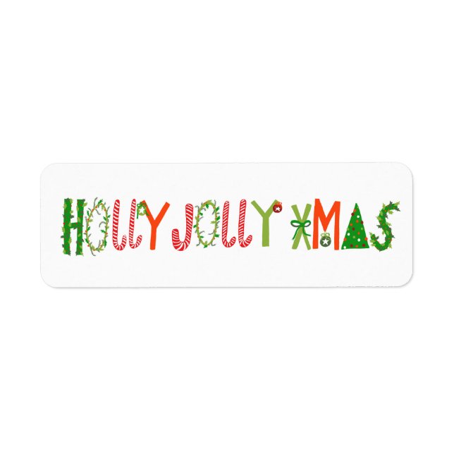 HOLLY JOLLY XMAS Holiday Christmas Cute Hand-Drawn (Devant)