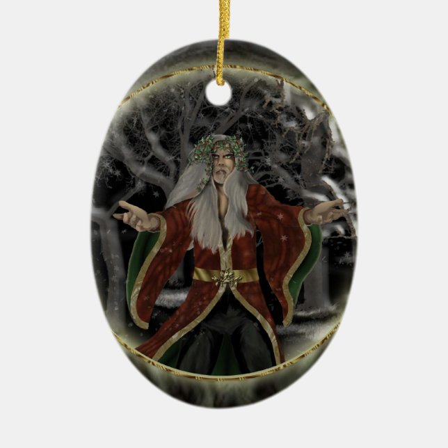 Holly King Ceramic Ornament (Front)