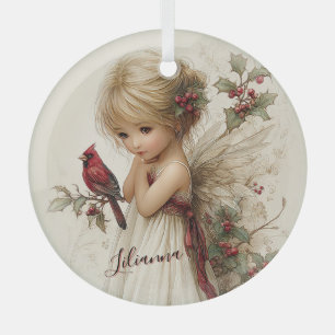 Holly-Kissed Enchantment Glass Ornament