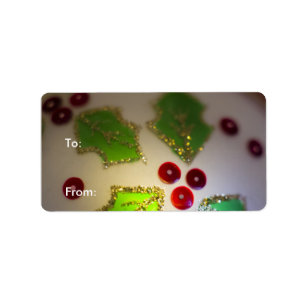 Holly Leaf and Berries Ornament Gift Labels
