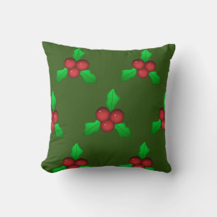 holly leaf  throw pillow