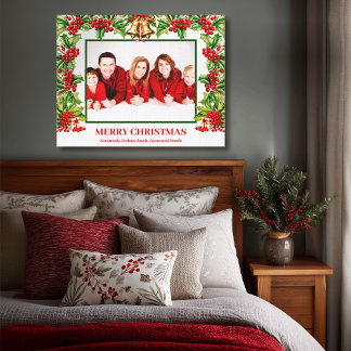 Holly Leaves and Berries Custom Photo Print