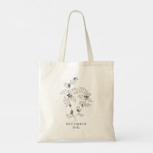 Holly leaves and berries - December birth month  Tote Bag