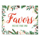 Holly Leaves Berry Christmas | Favors Wedding Sign