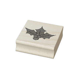 Holly Leaves Clipart Clip Art Holly Leaves  Rubber Stamp
