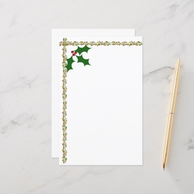 Holly Leaves design (with Matching items) (Front/Back In Situ)