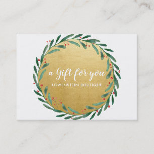 Holly Leaves Faux Gold Foil Gift Certificate
