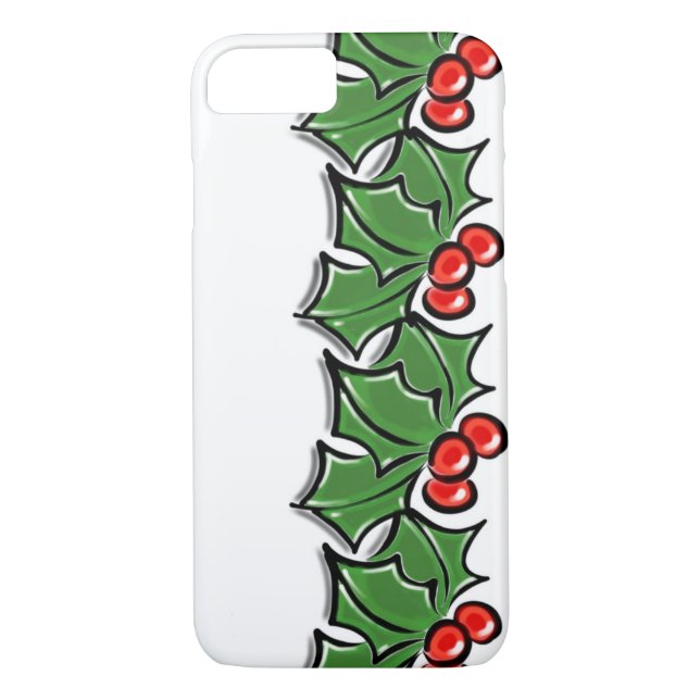 Holly Leaves, Holly berries, Christmas wreath  Case-Mate iPhone Case (Back)