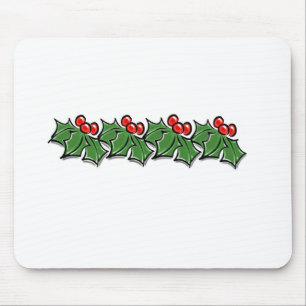 Holly Leaves, Holly berries, Christmas wreath  Mouse Pad