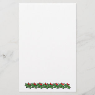Holly Leaves, Holly berries, Christmas wreath  Stationery