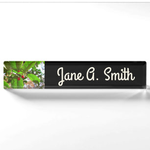 Holly Leaves II Holiday Nature Botanical Nameplate