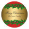 Holly Leaves Merry Christmas Holiday Sticker