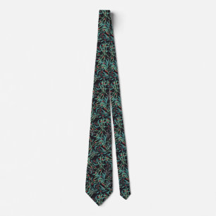Holly leaves on black custom Neck Tie