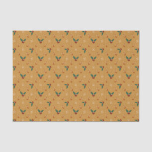 Holly Leaves & Red Berries Christmas Tissue Paper