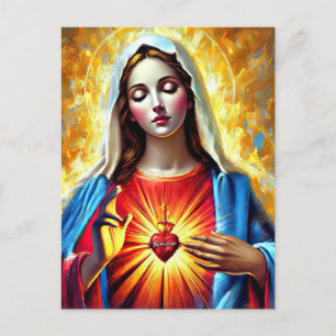 Holly Mary Maria Madonna Mariana Virgin Mary Postcard