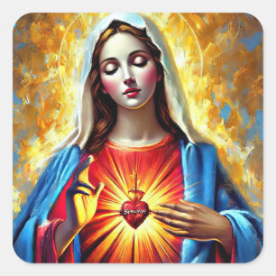 Holly Mary Maria Madonna Mariana Virgin Mary Square Sticker