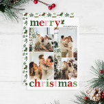 Holly Merry Christmas Bright Fun Family Holiday Card<br><div class="desc">Bright and fun Christmas card to send out to family and friends!</div>